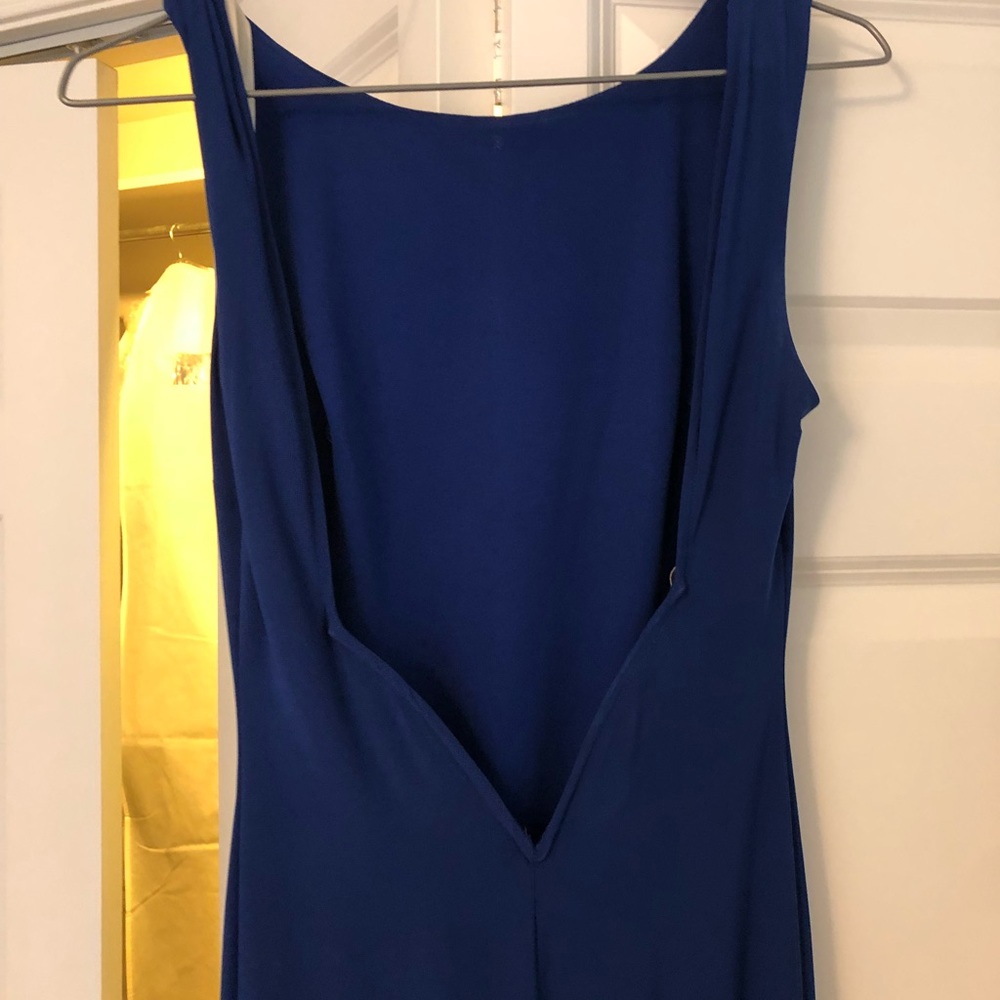 Open back royal blue dress